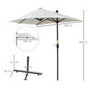 Ombrellone Semicircolare 200x190x240 cm Tettuccio Anti UV Crema   