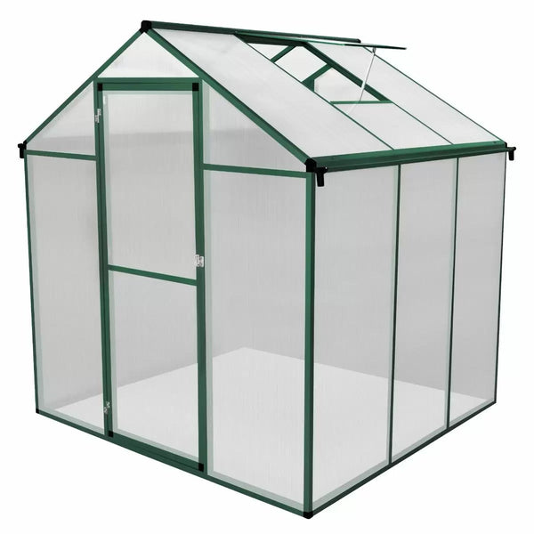 prezzo Serre de jardin 180x180 cm verre polycarbonate et fenêtre verte