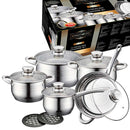 Batteria di Pentole 12 Pezzi in Acciaio Antiaderente Induzione
