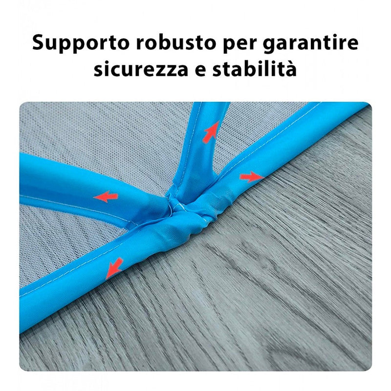 Zanzariera per Letto Pieghevole 190x135 cm Esagonale a Rete Nylon Blu