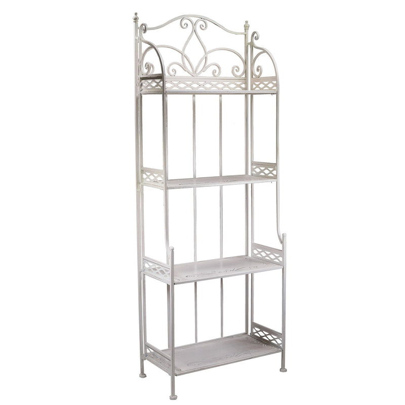 Scaffale per Piante in Metallo 4 Piani 59x31H164cm Aprilia Beige