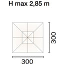 Ombrellone da Giardino Decentrato in Alluminio 3X3m con Manovella Vorghini ConTract Bianco e Ecrù