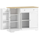 Credenza Moderna 105x40x83 cm Mobile Buffet con Cassetto e Armadietti in MDF Bianco      