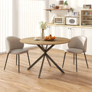 Tavolo da Pranzo Rotondo Stile Industriale Ø120x75 cm con Gambe a Croce in Acciaio Colore Quercia      