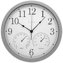 Orologio da Muro Ø35x4 cm in Plastica e Vetro Bianco e Grigio