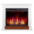 Camino Elettrico da Pavimento 70x80x30 cm Effetto Fiamma 1500W Sting & Lorance Bianco/noce