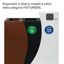 Pattumiera per Raccolta Differenziata 4 Scomparti 240 L 120x30x96 cm in Acciaio Verniciato Bianco