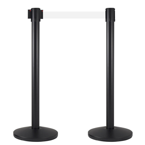 2 Tringles à Rideaux 3 mètres en Métal Noir Mat Ø36x101 cm Ruban Blanc sconto