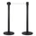 2 Tringles à Rideaux 3 mètres en Métal Noir Mat Ø36x101 cm Ruban Blanc