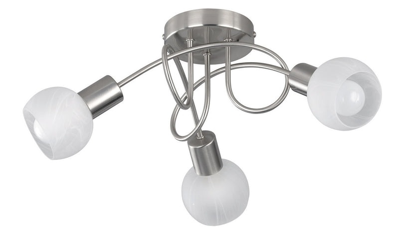 Plafoniera da Interno Attacco E14 in Metallo Nichel Opaco