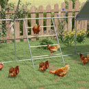 Trespolo per Galline a 4 Livelli per 4-6 Polli in Legno e Acciaio Zincato Colore Legno      