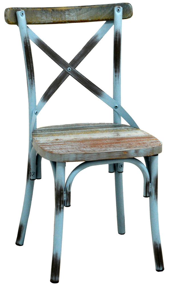 prezzo Chaise en bois et métal bleu antique Adami