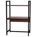 Scaffale da Scrivania Multiuso 3 Ripiani 53x35x80 cm per Stampante Ufficio in MDF Noce e Nero