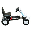 Go-Kart a Pedali per Bambini Bianco e Nero 