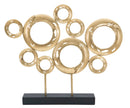 Scultura Panel 49x7x41 cm in Ferro Oro e Nero