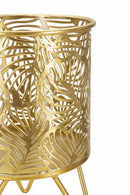 Porta Vasi Naty Coppia Ø16x20 cm - Ø13x20 cm in Ferro Oro      