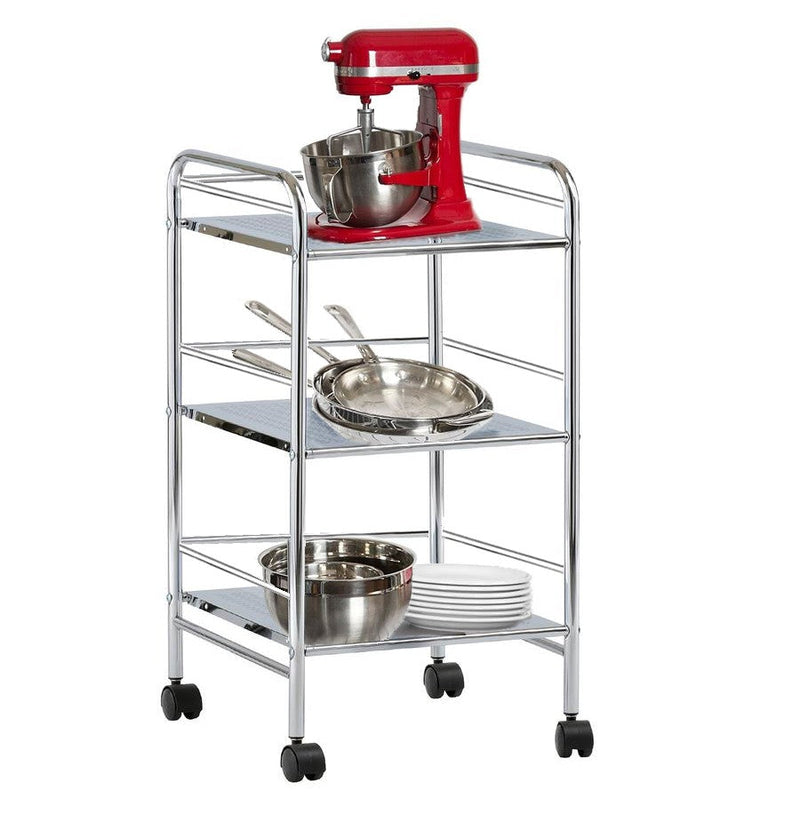 Carrello Portaoggetti da Cucina 40x35x75 cm 3 Livelli con Ruote Metallico