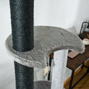 Albero Tiragraffi per Gatti 60x40x225-255 cm con Corde in Sisal Grigio