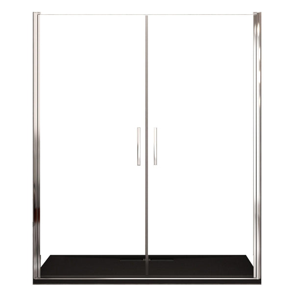 acquista Porte de Douche 2 Portes Battantes en Cristal Transparent 6mm H195 Bonussi Alexia Différentes Tailles