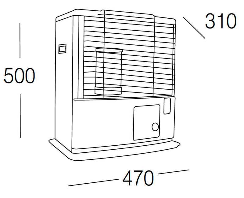 Stufa a Combustibile Liquido Portatile 3000W Karlsen Tosai 360 Grigia