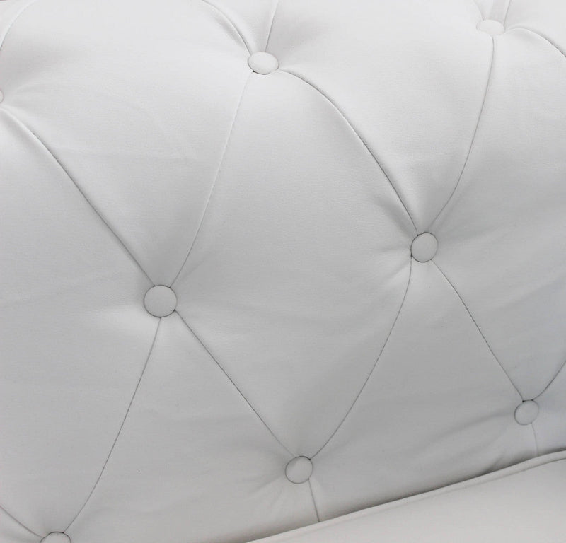 Divano 3  Posti Chesterfield 197x74x82 h cm in Similpelle Bianco