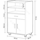 Mobile Carrello da Cucina 1 Cassetto 2 Ante 59x40x92 cm in Legno Bianco