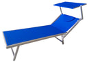 Lettino Prendisole da Giardino 186x61x38 cm in Alluminio e Textilene Blu