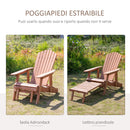Sedia a Sdraio in Legno Adirondack con Poggiapiedi 