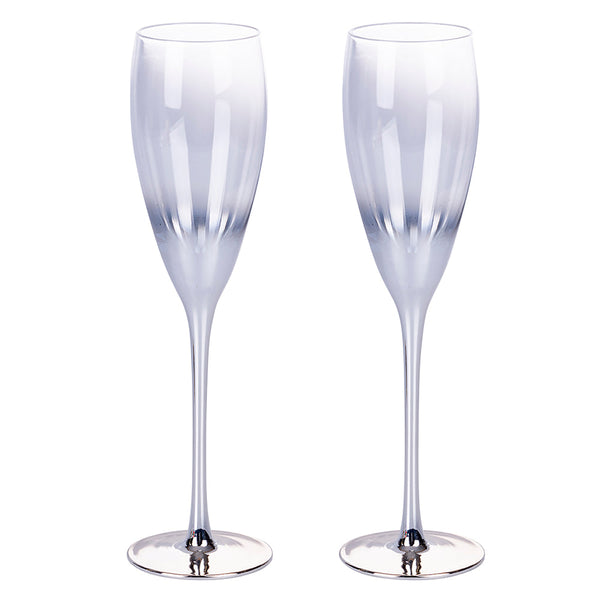 Coffret de 2 Verres à Champagne Flûte Très Chic en Verre Argenté VdE Tivoli 1996 online