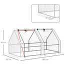 Serra da Giardino 180x90x90 cm Telaio in Acciaio Copertura in PE Rinforzato Bianco