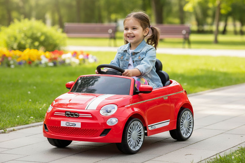 Macchina Elettrica per Bambini Licenza Fiat 500 12V Rosso     