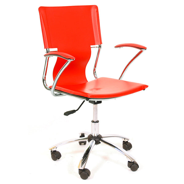 Chaise de bureau Seven en similicuir rouge online