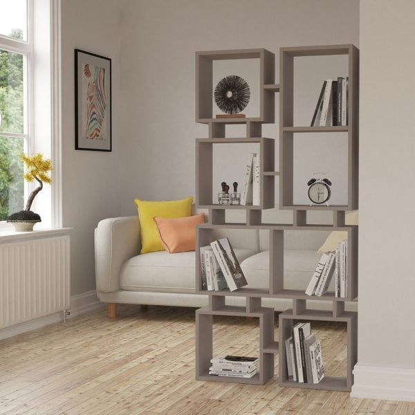 sconto Bibliothèque double face 79x166,5 cm Rail gris tourterelle