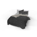 Copripiumino con Federe Stampato in Microfibra Stars Grigio Varie Misure