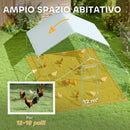 Recinto per Galline da 12 mq 300x400x195 cm per 12-18 Animali con Tetto Impermeabile Mangiatoia e Posatoio Argento  