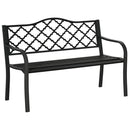 Panchina da Giardino 2 Posti 128x58,5x89 cm in Acciaio e Ghisa Nero