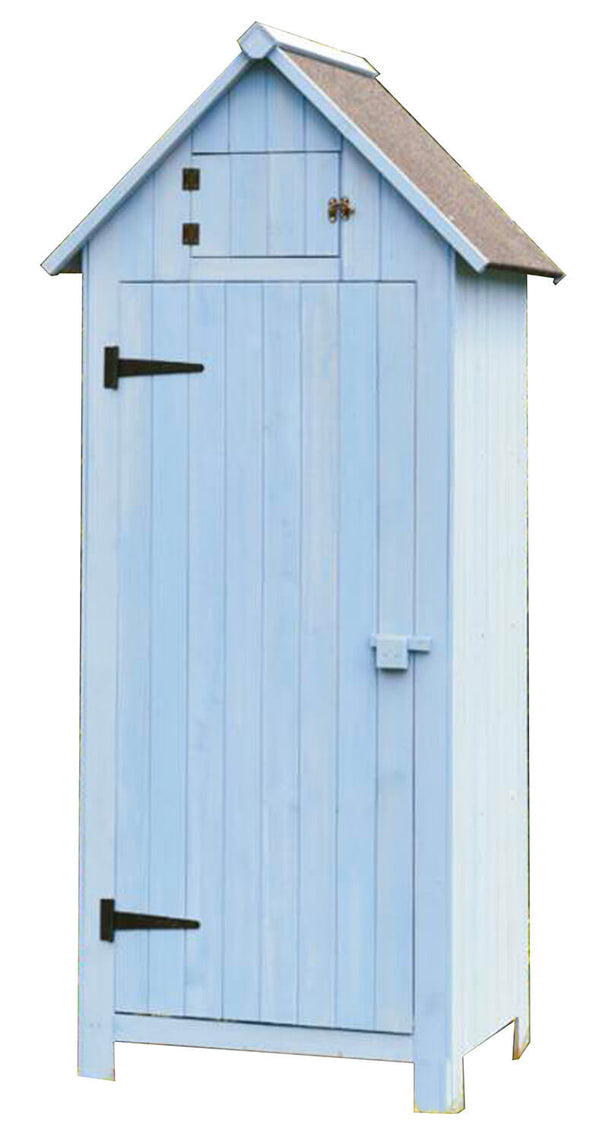 acquista Casetta Box da Giardino 77x55xH179 cm in Legno di Abete 10mm Azzurro Armoire