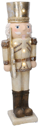 Soldatino Schiaccianoci in Resina 18x13xh57 cm con LED Decorazione Oro