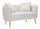 Canapé Bucarest Crème 127x74x73 cm Bois et Éponge et Tissu et Métal Crème et Or