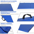 Tappetino Ginnastica Pieghevole Antiscivolo 180x60x5 cm Materassino Fitness Blu      