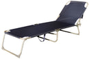 Set 4 Lettini Prendisole Pieghevoli 185x55x24 cm in Acciaio e Tessuto Oxford Blu