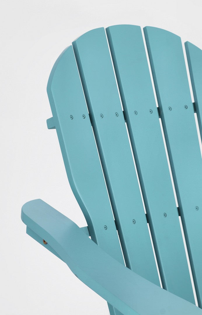 Poltrona Pieghevole da Giardino 70x80x85 cm in Legno Filadelfia Azzurro-Beige