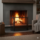 Parascintille con Antine 100x60 cm per Camino a Legna in Ferro Belfer 3009/A Antracite