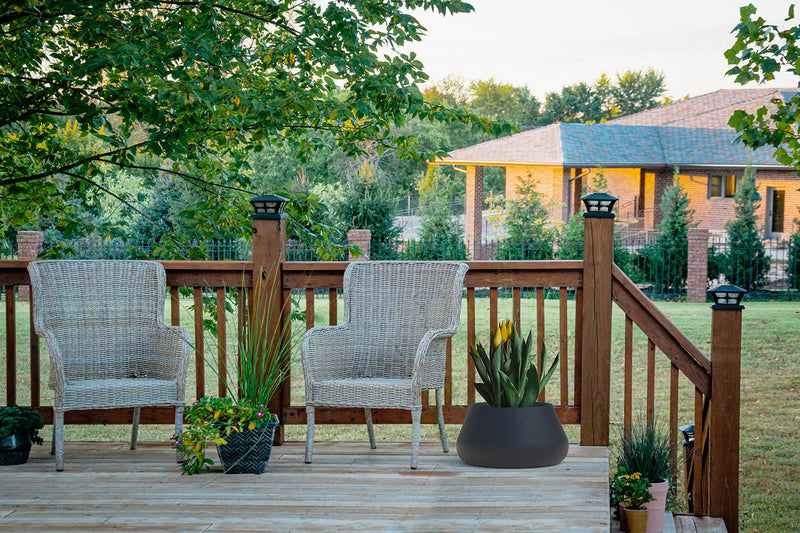 Vaso Ø54x28 cm in Resina Arkema Conca Nero