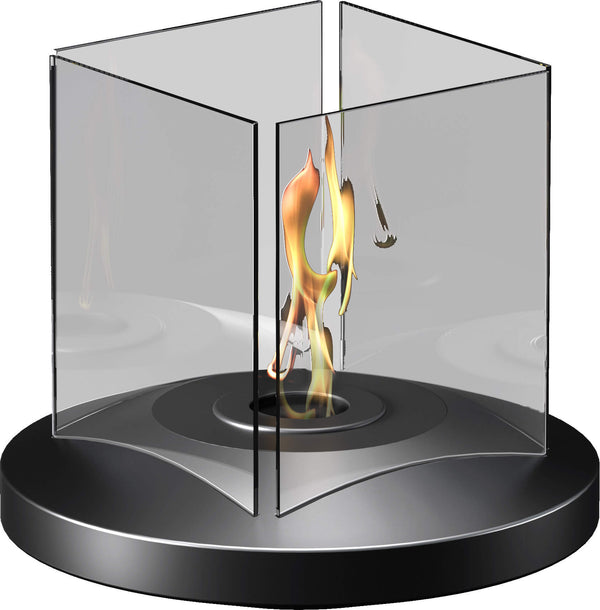 sconto Table Cheminée Bioéthanol Ø28,4x23,4 cm Karlsen Lione Noir