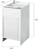 Mobile Lavatoio in PVC 50x50x85 cm con Serranda Forlani Esterni Roc Bianco