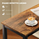 Tavolo da Bar Alto e Rettangolare in Stile Industriale 120x40x100 cm in Acciaio e Legno Marrone Rustico      