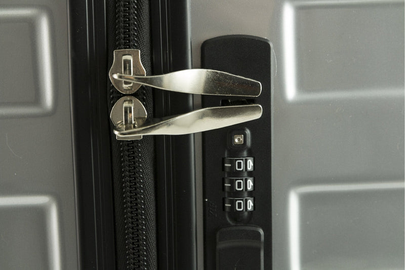 Trolley Valigia Bagaglio a Mano Rigida in Policarbonato 4 Ruote TSA Soriani Silver