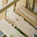 Portapiante Fioriera da Giardino 4 Ripiani 67x33x123 cm in Legno Naturale