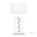 Lampada da tavolo Elegant in Metallo Intreccio Bianco con Oro